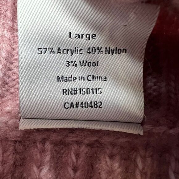 Varley Rogan Cropped Knit Chunky Knit Turtleneck Sweater Pink Size Large - Picture 5 of 7